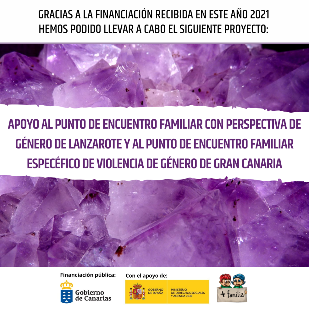 Apoyo al Punto de Encuentro Familiar con perspectiva de género de Lanzarote y al Punto de Encuentro Familiar específico de violencia de género de Gran Canaria